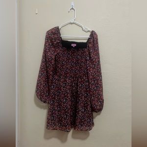 Red and Pink Floral Dress